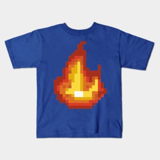 Pixel art - Flame blue version Kids T-Shirt